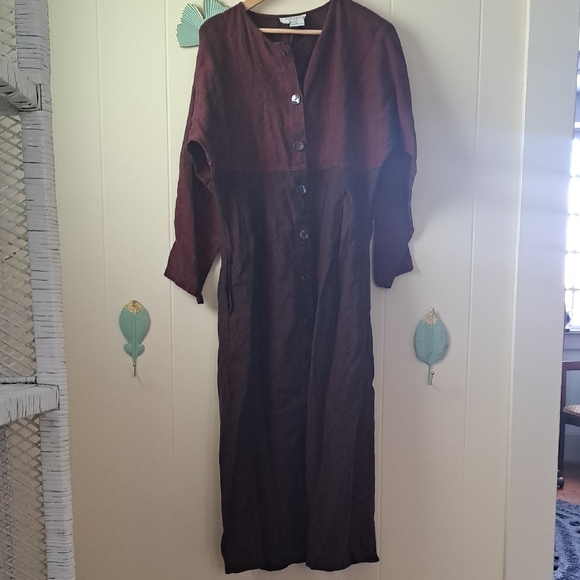 J. Jill Dresses & Skirts - J. Jill Burgundy Long Sleeve Button Dress